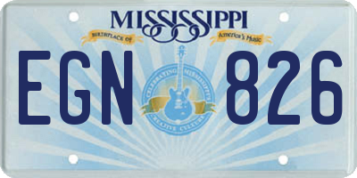 MS license plate EGN826