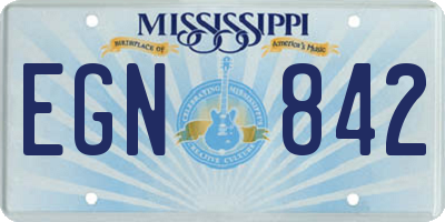 MS license plate EGN842