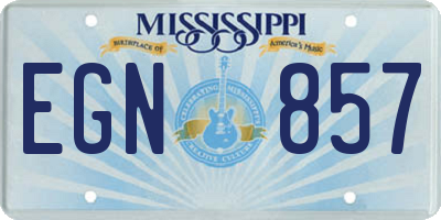 MS license plate EGN857