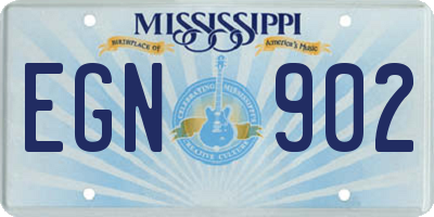 MS license plate EGN902