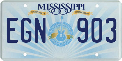 MS license plate EGN903
