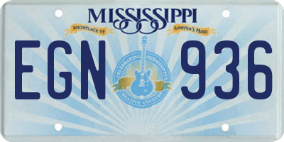 MS license plate EGN936