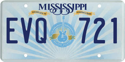 MS license plate EVQ721