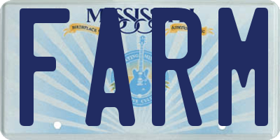 MS license plate FARM