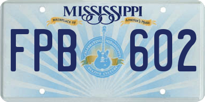 MS license plate FPB602