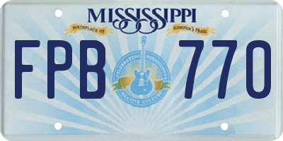 MS license plate FPB770