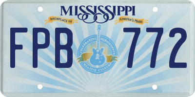 MS license plate FPB772