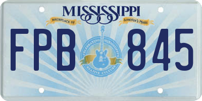 MS license plate FPB845