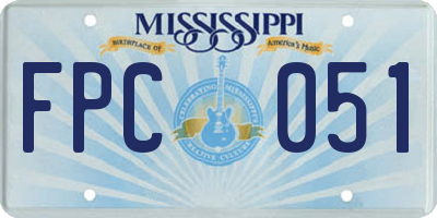 MS license plate FPC051