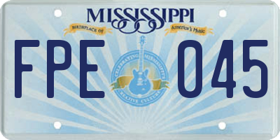 MS license plate FPE045