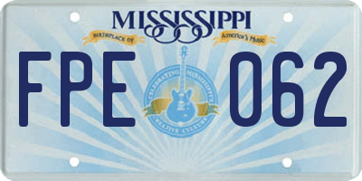 MS license plate FPE062