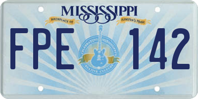 MS license plate FPE142