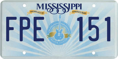 MS license plate FPE151