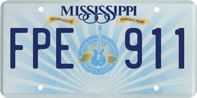 MS license plate FPE911