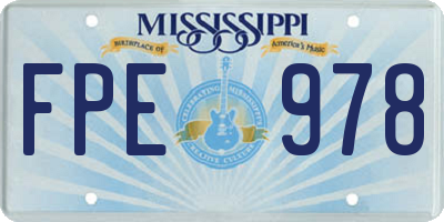 MS license plate FPE978