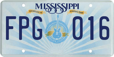 MS license plate FPG016