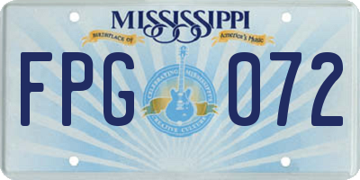 MS license plate FPG072