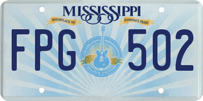 MS license plate FPG502