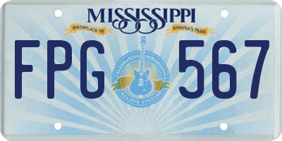MS license plate FPG567