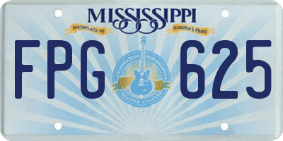 MS license plate FPG625