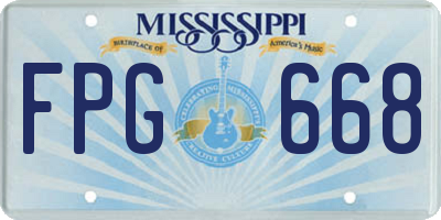 MS license plate FPG668