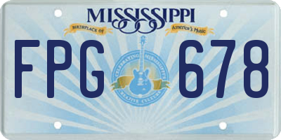 MS license plate FPG678