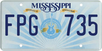 MS license plate FPG735