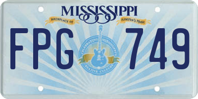 MS license plate FPG749