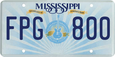 MS license plate FPG800