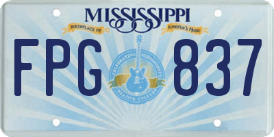 MS license plate FPG837