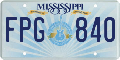 MS license plate FPG840