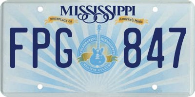 MS license plate FPG847