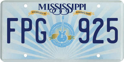 MS license plate FPG925