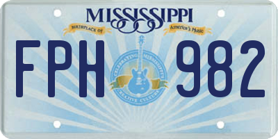 MS license plate FPH982
