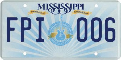 MS license plate FPI006