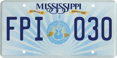 MS license plate FPI030