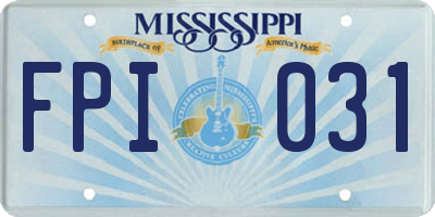 MS license plate FPI031