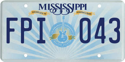 MS license plate FPI043
