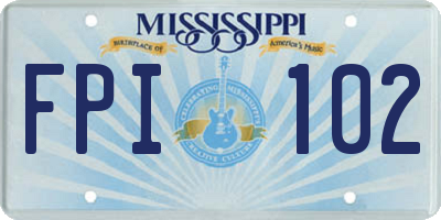 MS license plate FPI102