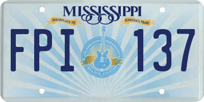 MS license plate FPI137