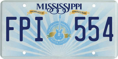 MS license plate FPI554