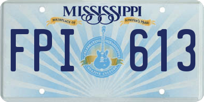 MS license plate FPI613
