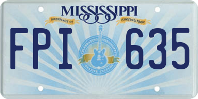 MS license plate FPI635