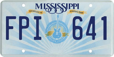 MS license plate FPI641