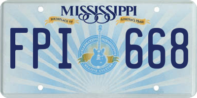 MS license plate FPI668