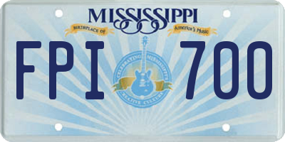 MS license plate FPI700
