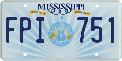 MS license plate FPI751