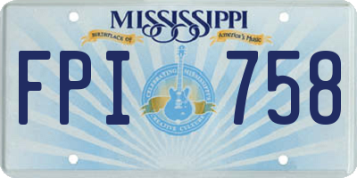MS license plate FPI758