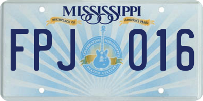 MS license plate FPJ016