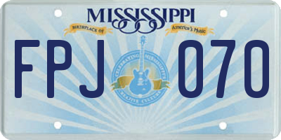 MS license plate FPJ070